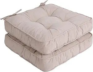 Tiita 18 x 18 Chair Cushions with Ties, Dining and Patio Set of 2