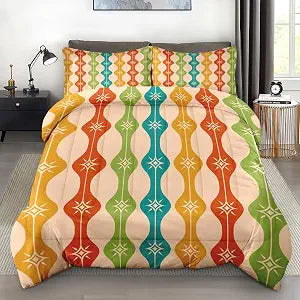 Pamnest Full Comforter Set, 3 Pieces Mid Century Bedding, All Season