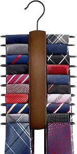 Mkono Tie Hanger Tie Rack Holder for Closet with 20 Rotating Non-Slip Hooks