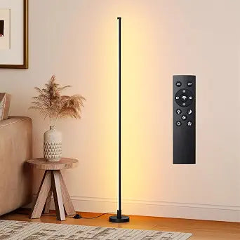 Corner Lamp, Minimalist Floor Lamp, Black, 56.7in, 1 Pack