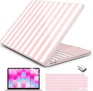 Batianda Case for MacBook Neo 13 Inch 2026 Model A3404, Pink Stripe