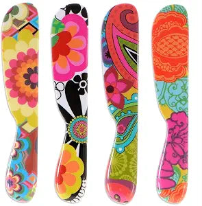 French Bull 4-Piece Melamine Butter Spreader Knife Set, 6-Inch, Floral
