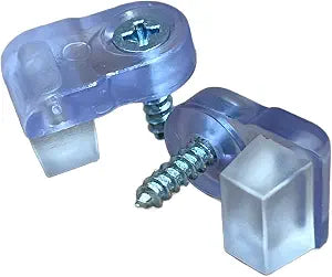 Glass Retainer Clips / Clear Glass Clips with All Hardware /Choose Your Offset Size (9/32 5/32 or 5/16) 10 Glass Retainer Clips per Order by E.H.C. (9/32" Offset)