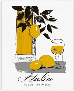 Travel Italia Lemons Vintage, 16 x 20 Inch Canvas Wall Art