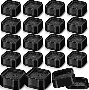 Ecally 16 Pack Furniture Risers Adjustable Stackable Square Bed Desk,Black