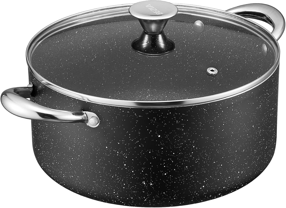 BEZIA 6 Quart Nonstick Stock Pot with Lid, Induction Cooking Pot for Soup