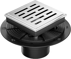 Neodrain 4" Square Shower Drain kit Brushed Nickel Floor Drain with Flange