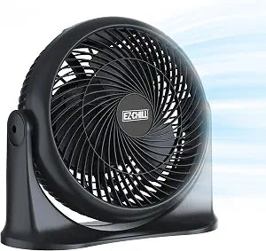 EZ-CHILL 11" High Velocity Tabletop Air Circulator Fan, Quiet Personal Fan for Home, Bedroom or Office, 3 Speeds and 90 Degree Tilt, Black
