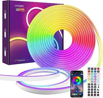 Neon Led Strip Light,32.8Ft Waterproof 24V RGB LED Control with Remote APP