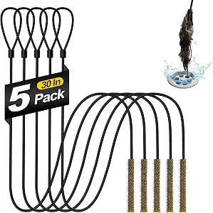 Drain Snake 30 Inches, Metal Drain Clog Remover for Shower Drain, 5 Pack