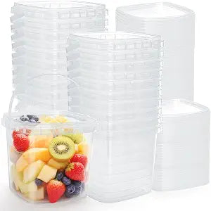 Yopay 20 Pack Food Storage Containers with Lid, 68 OZ Plastic Deli Containers with Lids, Freezer Safe BPA Free Restaurant Meal Prep Dry Food Canisters for Flour, Sugar, Rice & Slime
