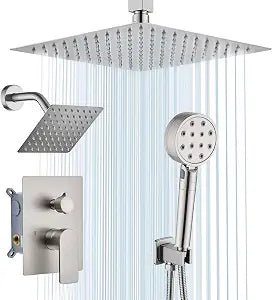 Shower Faucet Set with High Pressure Brushed Nickel