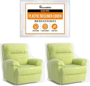 Plastic Recliner Cover, Armchair Covers, Chair Protector, Clear, 2 PK