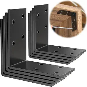 1.5x3x3 Inch Galvanized L Bracket, 8PCS 90 Degree Angle Bracket for Shelf, Iron Corner Brackets for Wood PostShelvesFurniture