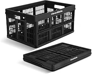 CleverMade Collapsible Utility Crate For Storage, 45L 1 Pack, Obsidian