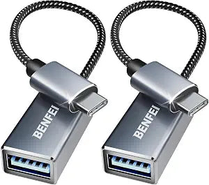 BENFEI USB C to USB 3.0 Adapter, 2 Pack USB C to A Male to Female Adapter Compatible with iPhone 15 Pro/Max, MacBook Pro/Air 2023, iMac, S23, XPS 17
