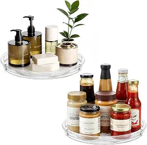 LAMU 2 Pack Lazy Susan Organizer for Cabinet Fridge Refrigerator Pantry