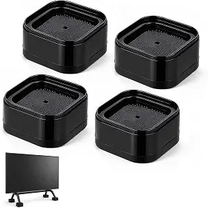 Skrfren 4 Pack TV Stand Riser Blocks, Adjustable Height Blocks Stackable Furniture Riser Block Square Non-Slip Support Block for Desk Leg Table Couch Chair Bed