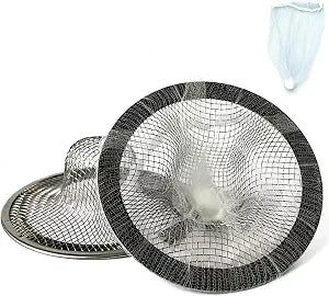 2 Pcs Bathroom Sink Hair Catcher  2.75 Inch Stainless Steel Drain Strainer, Rustproof Mesh Basket for Lavatory, Utility, Laundry, RV Sinks  Easy Clean & Fast Flow