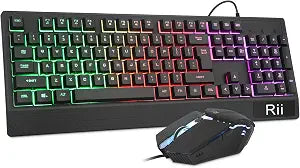 Rii Gaming Keyboard and Mouse Combo,104 Keys USB Wired Keyboard