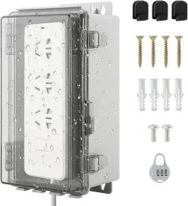 Large Outdoor Electrical Box,Outdoor Extension Cord Cover, IP66 Outside Waterproof Outdoor Electrical Box, Water-Proof Outdoor Outlet Covers for Plug, Power Strip Lights Pump Controllers