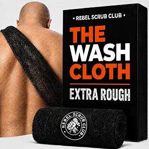 Extra Rough Exfoliating Washcloth, Body and Back Scrubber for Men, 1 Pack