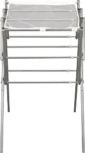 Household Essentials Clothes Drying Rack, Foldable, Expandable and Collapsible Laundry Drying Rack, Silver