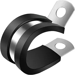 ZIPCCI 1 Inch Cable Clamp, 15 Pack Stainless Steel Wire Clamp, Rubber Metal Hose Clamps for Wire Line Clips, Pipe, Hose Bracket, Tube Holder (26mm)