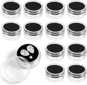 16 Pcs Gemstone Display Box, Twist-Lid Transparent Gem Display, Gem Holder with Removable Sponge, Secure Gemstone Displays Box for Jewelry,Diamond, Colle Charm Displayctibles,Pill,Gems,Bead