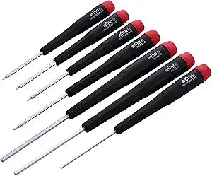 Wiha 26390 Screwdriver Set, Hex Metric With Precision Handle, .7 - 3.0mm, 7 Piece, original version, one size
