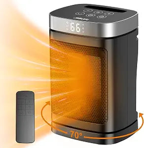 JIBUFI Portable Space Heater for Indoor Use with 70 Oscillation and Remote