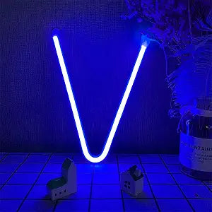 ENUOLI LED Letter Neon Sign Blue 26 Alphabet A - Z Words Neon Light(V)