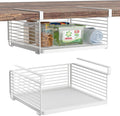 Under Shelf Storage Basket, Hanging Wire Basket, 2 Pack, White