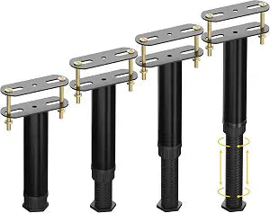 4 Pcs Adjustable Height Bed Support Legs 7.08-12.6 inch with Locking Ring