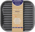 Microwave Bacon Cooker, 11 x 10 Inch Silicone Bacon Tray, Gray