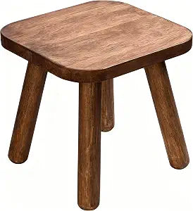Wooden Step Stool for Adults  9.3 Inch Small Round Stool with 4 Detachable Legs  Multipurpose Plant Stand Shoe Changing Stool for Kitchen Bathroom Bedroom