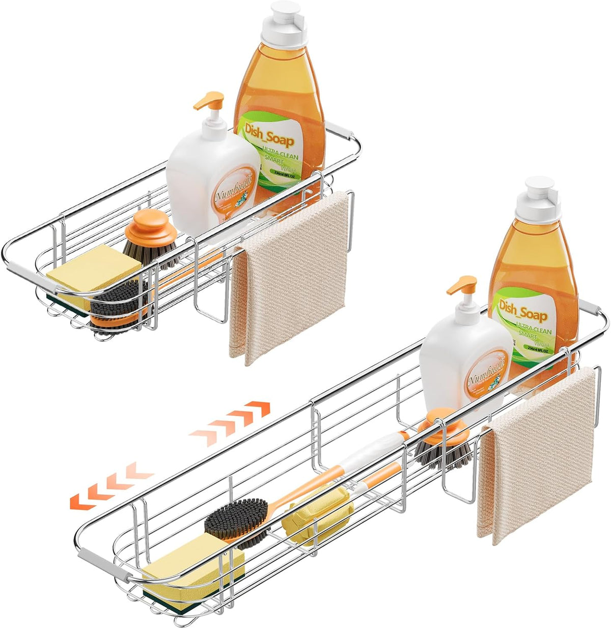 YUOROS Over The Sink Caddy, Expandable 304 Stainless Steel Kitchen Rack