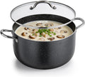 VEVOR Aluminum Stock Pot, 12-Quart Nonstick Ceramic Coated Pot with Glass Lid, PFOA-Free, PFAS-Free, Compatible with Gas Stoves, Induction Cooktops, Electric Stoves, for Soups, Stews, and Pasta