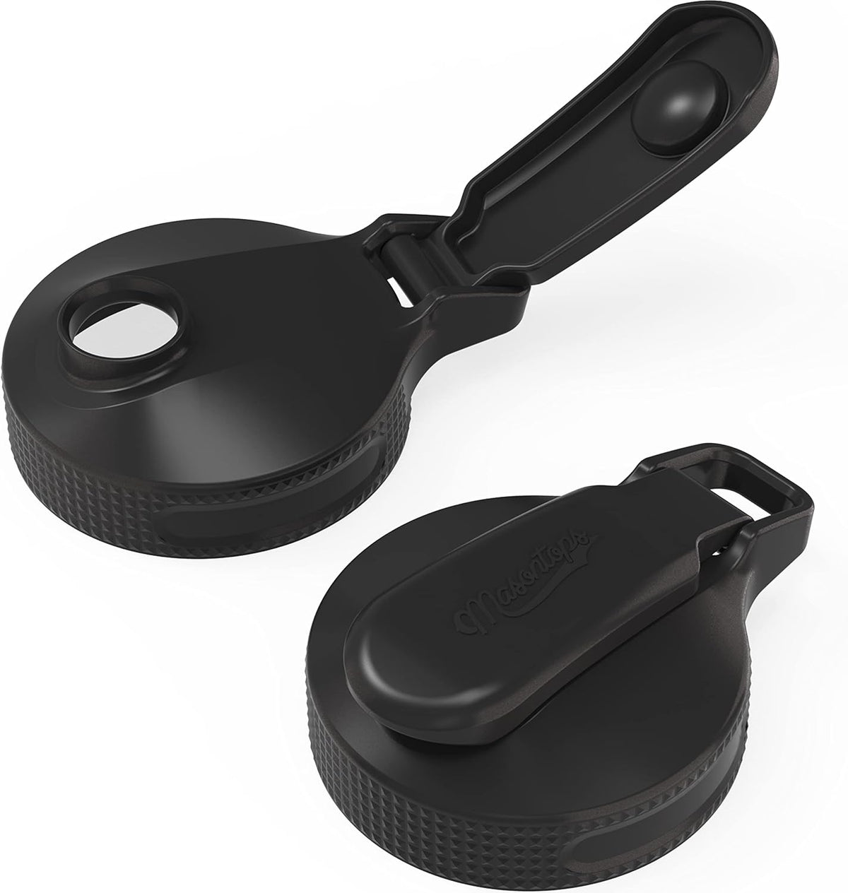 Masontops Multi Top Flip Cap Mason Jar Lids - Regular & Small Mouth - Sip, Pour, Store & More - Leakproof 2-Pack