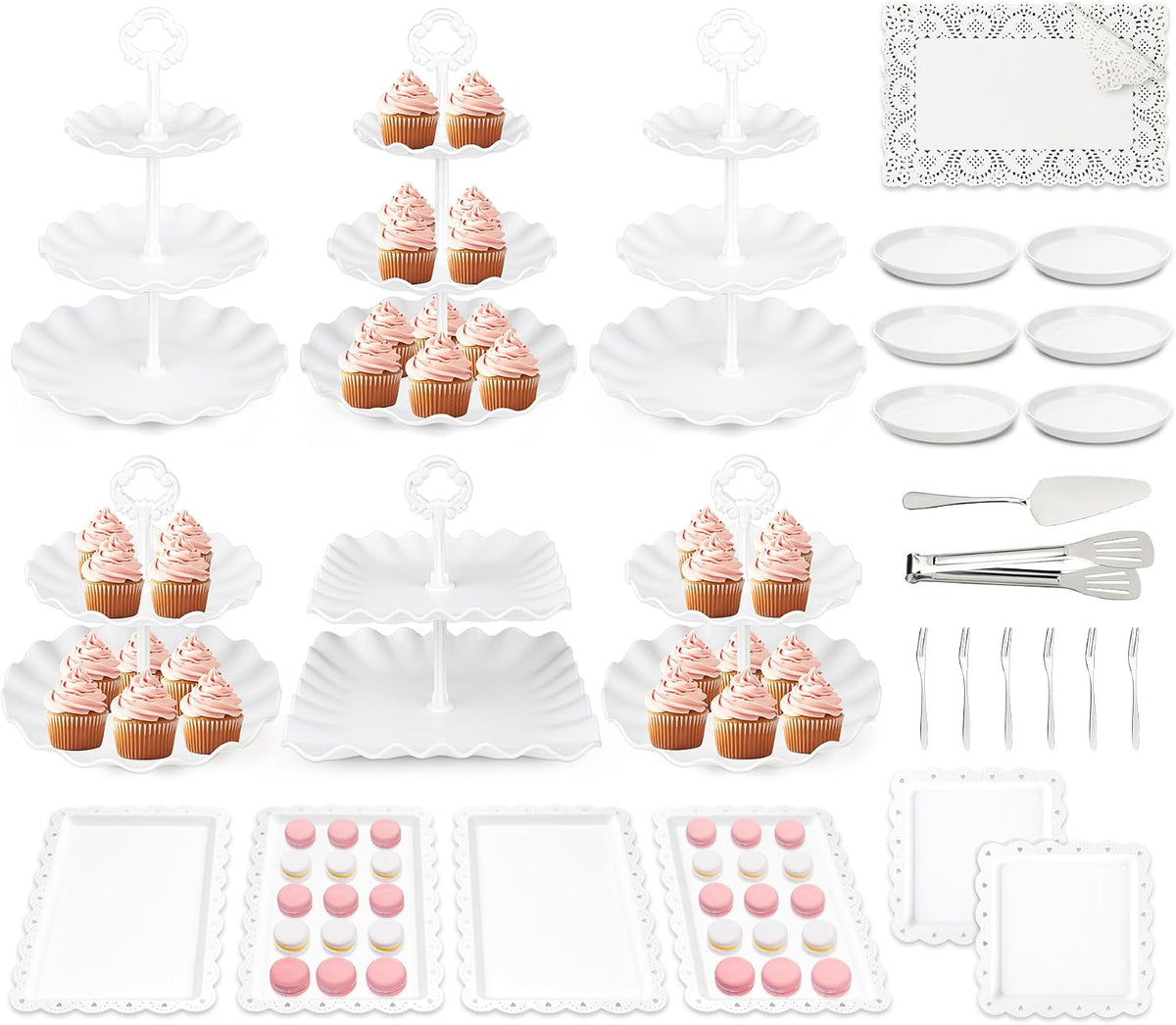 VISCOO 36 Pack Cupcake Stand, Dessert Table Display Set,Tiered Tray Stand