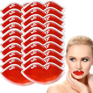 20 PCS Lip Ice Packs, Ice Compress After Lip Ice Treatment, Reusable Ice Pad for Cosmetic, Lip Shape Ice Pack to Relieve Pain and Relax Lips, Anti-Aging Lip Care Ice Pack to Reduce Lip Swelling