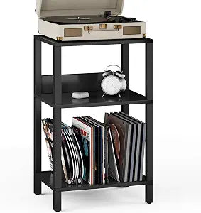 TUTOTAK Record Player Stand with Storage Up to 100 Albums