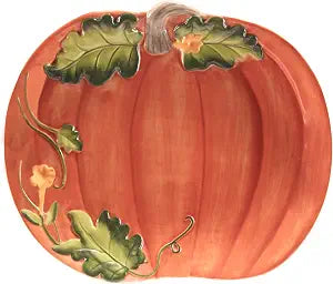 Certified International Harvest Morning Pumpkin Platter, 13.75'' x 11.5'', Multicolor, Large