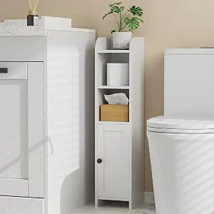 Homhedy Small Bathroom Storage Cabinet, Narrow Toilet Paper Cabinet