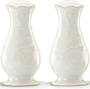 Lenox French Perle White Tall Salt and Pepper Set -