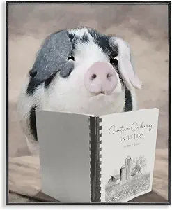 Creative Cooking Pig Farmhouse Humor, 11 x 14 Inch Framed Gicle Print