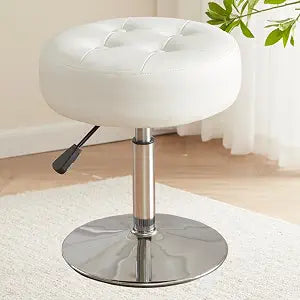 Gitrah White Vanity Stool Chair Swivel Adjustable Comfortable Makeup Stool