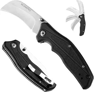 WORKPRO Pocket Knife, Hawkbill Folding Utility Knife