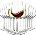 15oz Wine Glasses Set of 12, Thickened Stemmed Glasses for Red/White Wine, Heavy Base Clear Red Wine Glasses for Everyday, Wine Lovers, Parties, Gifts, Dishwasher Safe, 460ml, 12 Piece Set