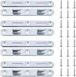 Antrader Wood Bed Rail Connecting Fittings, 5.1 Inch Zinc Round Bed Hooks